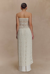 Aeline Strapless Crochet Knit Top - Ivory